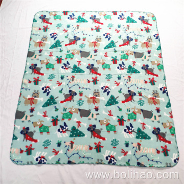 Chinese Supply Customized Size and Logos Fleece Polar Fleece Blanket Polar Fleece Picnic Blanket